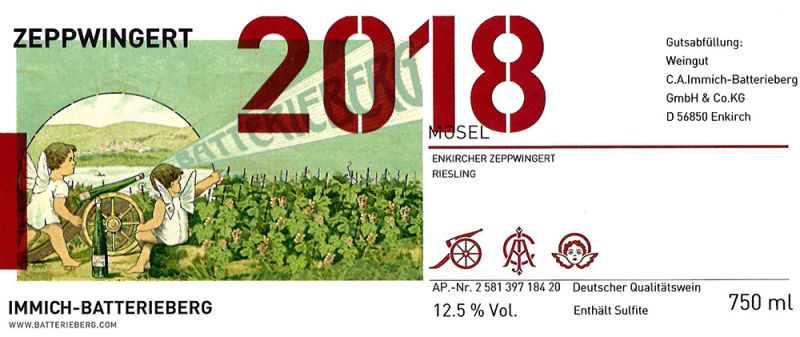 Weingut Immich-Batterieberg, Mosel Enkircher Zeppwingert Riesling 2019 Weisswein